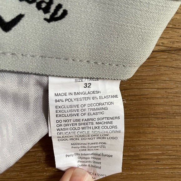 Men’s size 32 Callaway Golf Shorts Light Gray - Picture 11 of 11